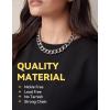 ChainsHouse Cuban Link Chain for Women Chunky Gold Necklace Stainless Steel/Gold Plated Choker Necklaces for Women, 12/16/20 mm Width Thick Chain Choker Punk Hip-Hop Jewelry,18-20″(E: 16mm-Steel)