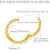 ORANGELOVE 20G 18G 16G Clear CZ Nose Ring Hoop 316L Surgical Steel Seamless Silver Septum Ring Clicker Jewelry Cartilage Earring Ear Piercing Hoop Earrings for Women Men Helix Rook Lobe Conch Tragus Daith Lip Hinged Piercing Jewelry with Cubic Zirconia(1pc/Clear CZ 20G 10mm Gold)