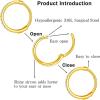 ORANGELOVE 20G 18G 16G Clear CZ Nose Ring Hoop 316L Surgical Steel Seamless Silver Septum Ring Clicker Jewelry Cartilage Earring Ear Piercing Hoop Earrings for Women Men Helix Rook Lobe Conch Tragus Daith Lip Hinged Piercing Jewelry with Cubic Zirconia(2pcs/Clear CZ 20G 12mm Gold)