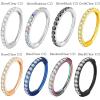 ORANGELOVE 20G 18G 16G Clear CZ Nose Ring Hoop 316L Surgical Steel Seamless Silver Septum Ring Clicker Jewelry Cartilage Earring Ear Piercing Hoop Earrings for Women Men Helix Rook Lobe Conch Tragus Daith Lip Hinged Piercing Jewelry with Cubic Zirconia(1pc/Clear CZ 20G 10mm Gold)