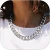 ChainsHouse Cuban Link Chain for Women Chunky Gold Necklace Stainless Steel/Gold Plated Choker Necklaces for Women, 12/16/20 mm Width Thick Chain Choker Punk Hip-Hop Jewelry,18-20″(E: 16mm-Steel)