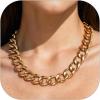 ChainsHouse Cuban Link Chain for Women Chunky Gold Necklace Stainless Steel/Gold Plated Choker Necklaces for Women, 12/16/20 mm Width Thick Chain Choker Punk Hip-Hop Jewelry,18-20″(C: 20mm-Gold)
