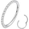 2pcs/Clear CZ 18G 10mm Silver