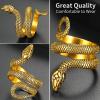 ChainsHouse Men Women Stainless Steel/18K Gold Plated/Black Snake Ring, Retro Punk Gothic Jewelry Antique Octopus Serpent Reptile Rings (with Gift Box)(01-Snake-Gold)