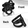 ChainsHouse Men Women Stainless Steel/18K Gold Plated/Black Snake Ring, Retro Punk Gothic Jewelry Antique Octopus Serpent Reptile Rings (with Gift Box)(03-Cobra-Black)
