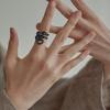 ChainsHouse Men Women Stainless Steel/18K Gold Plated/Black Snake Ring, Retro Punk Gothic Jewelry Antique Octopus Serpent Reptile Rings (with Gift Box)(03-Cobra-Black)