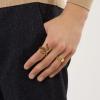 ChainsHouse Men Women Stainless Steel/18K Gold Plated/Black Snake Ring, Retro Punk Gothic Jewelry Antique Octopus Serpent Reptile Rings (with Gift Box)(04-Octopus-2 Whiskers-Gold)