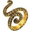 ChainsHouse Men Women Stainless Steel/18K Gold Plated/Black Snake Ring, Retro Punk Gothic Jewelry Antique Octopus Serpent Reptile Rings (with Gift Box)(04-Octopus-2 Whiskers-Gold)