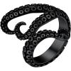 ChainsHouse Men Women Stainless Steel/18K Gold Plated/Black Snake Ring, Retro Punk Gothic Jewelry Antique Octopus Serpent Reptile Rings (with Gift Box)(05-Octopus-3 Whiskers-Black)