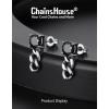 ChainsHouse Men’s Punk Chain Earrings with Red/Black Cubic Zirconia Studs, Stainless Steel Hypoallergenic Drop Earrings for Men, Hip Hop Street Style Jewelry(f. Black CZ – Steel Chain)