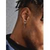 ChainsHouse Men’s Punk Chain Earrings with Red/Black Cubic Zirconia Studs, Stainless Steel Hypoallergenic Drop Earrings for Men, Hip Hop Street Style Jewelry(b. Black CZ-Steel Fang Stud)