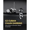 ChainsHouse Men’s Punk Chain Earrings with Red/Black Cubic Zirconia Studs, Stainless Steel Hypoallergenic Drop Earrings for Men, Hip Hop Street Style Jewelry(f. Black CZ – Steel Chain)