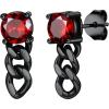 g. Red CZ - Black Chain