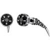 ChainsHouse Men’s Punk Chain Earrings with Red/Black Cubic Zirconia Studs, Stainless Steel Hypoallergenic Drop Earrings for Men, Hip Hop Street Style Jewelry(b. Black CZ-Steel Fang Stud)