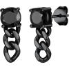 h Black CZ - Black Chain