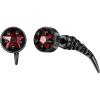 ChainsHouse Men’s Punk Chain Earrings with Red/Black Cubic Zirconia Studs, Stainless Steel Hypoallergenic Drop Earrings for Men, Hip Hop Street Style Jewelry(c. Red CZ-Black Fang Stud)
