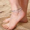 ChainsHouse Double Layer Anklet Bracelet for Women,Adjustable Chain Anklets Stackable Dainty Anklets,Stainless Steel/Gold Plated/Black Ankle Jewelry Gifts(A-Silver-Snake Chain)