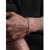 ChainsHouse 3MM Chain Link Bracelet Stainless Steel Flat Franco Curb Bracelet for Men, 8.3 inch