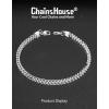 ChainsHouse 3MM Chain Link Bracelet Stainless Steel Flat Franco Curb Bracelet for Men, 8.3 inch