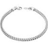 ChainsHouse 3MM Chain Link Bracelet Stainless Steel Flat Franco Curb Bracelet for Men, 8.3 inch