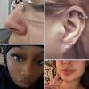 PunkTracker 13Pcs 20G/18G/16G Flat Back Earrings Stud 316L Surgical Stainless Steel Threadless Push in Nose Stud Tragus Helix Lip Medusa Piercing Jewelry(Gold  18G)