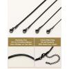 ChainsHouse Snake Chain Necklace for Women 1.2mm, 14-30″ Adjustable with 5cm Extender for Pendants Lockets, Rose Gold/Stainless Steel/Black/14K Gold Hypoallergenic Dainty Jewelry Gift(M: 1MM-Black)