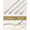 ChainsHouse Snake Chain Necklace for Women 1.2mm, 14-30″ Adjustable with 5cm Extender for Pendants Lockets, Rose Gold/Stainless Steel/Black/14K Gold Hypoallergenic Dainty Jewelry Gift(L: 2MM-Silver)