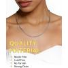 ChainsHouse Snake Chain Necklace for Women 1.2mm, 14-30″ Adjustable with 5cm Extender for Pendants Lockets, Rose Gold/Stainless Steel/Black/14K Gold Hypoallergenic Dainty Jewelry Gift(L: 2MM-Silver)