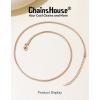 ChainsHouse Snake Chain Necklace for Women 1.2mm, 14-30″ Adjustable with 5cm Extender for Pendants Lockets, Rose Gold/Stainless Steel/Black/14K Gold Hypoallergenic Dainty Jewelry Gift(D: 2MM-Rose Gold)