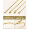 ChainsHouse Snake Chain Necklace for Women 1.2mm, 14-30″ Adjustable with 5cm Extender for Pendants Lockets, Rose Gold/Stainless Steel/Black/14K Gold Hypoallergenic Dainty Jewelry Gift(G: 1.5MM-Gold)