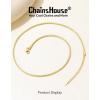 ChainsHouse Snake Chain Necklace for Women 1.2mm, 14-30″ Adjustable with 5cm Extender for Pendants Lockets, Rose Gold/Stainless Steel/Black/14K Gold Hypoallergenic Dainty Jewelry Gift(H: 2MM-Gold)