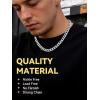 ChainsHouse Stainless Steel Cuban Link Chain for Men, Black/ 14K Gold Plated Cuban Chain Necklace with Iced Out Diamond Clasp, 6mm/9mm/12mm Width,18″-30″, Send Gift Box(b. 9mm width-steel)