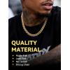 ChainsHouse Stainless Steel Cuban Link Chain for Men, Black/ 14K Gold Plated Cuban Chain Necklace with Iced Out Diamond Clasp, 6mm/9mm/12mm Width,18″-30″, Send Gift Box(e.9mm width-gold)
