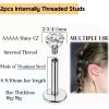 PunkTracker Titanium Steel 16g/18g Internal Thread CZ Stud Piercing Jewelry for Tragus/Nose/Helix/Conch/Medusa/Lip/Daith/Labret – Helix Tragus Cartilage Earring for Women Men 2PCS(16g silver 10mm bar 5mm gem)