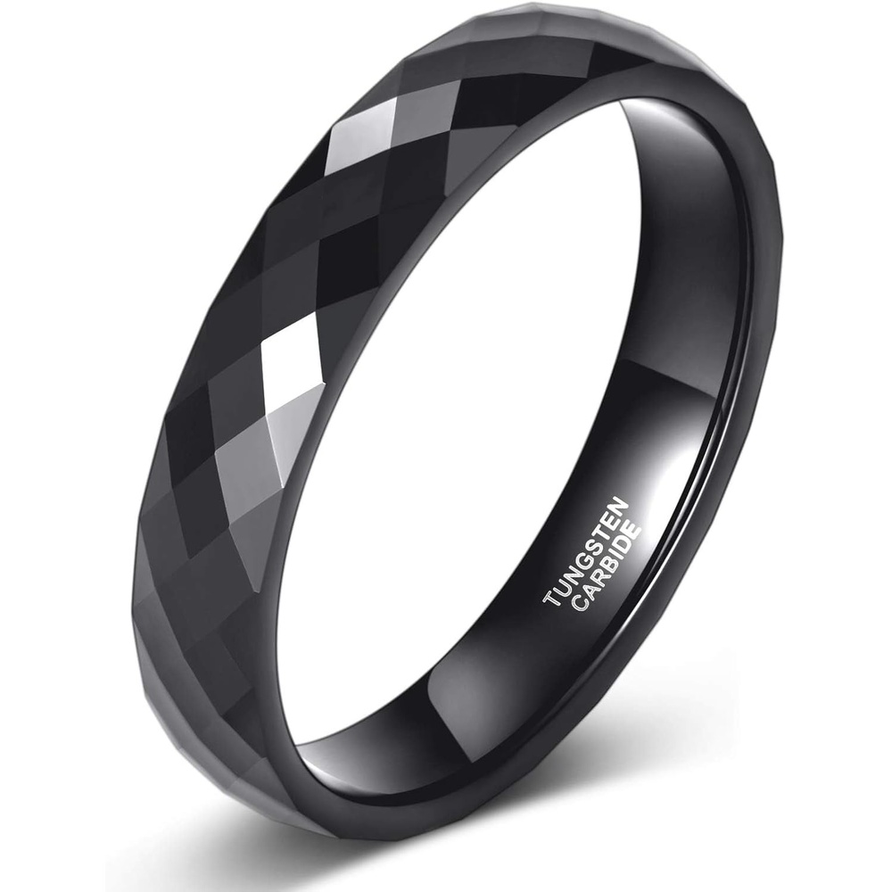 image:imageTRUMIUM Tungsten Wedding Rings for Men Women 4MM 6MM 8MM Mens Wedding Band BlackRose GoldGold Plated Rings Hammered Matte Finish Jewelry Comfort Fit Size 5134mm Black