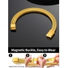 ChainsHouse Bracelet for Men, 316L Stainless Steel Franco Cuban Link Chain Bracelet with Sturdy Clasp, 6/10/12MM Widths, 7.5/8.3/9 Inch Lengths, Gift for Husband or Dad(08-10mm width-Gold)