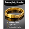 ChainsHouse Bracelet for Men, 316L Stainless Steel Franco Cuban Link Chain Bracelet with Sturdy Clasp, 6/10/12MM Widths, 7.5/8.3/9 Inch Lengths, Gift for Husband or Dad(08-10mm width-Gold)