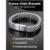 ChainsHouse Bracelet for Men, 316L Stainless Steel Franco Cuban Link Chain Bracelet with Sturdy Clasp, 6/10/12MM Widths, 7.5/8.3/9 Inch Lengths, Gift for Husband or Dad(03-12mm width-Steel)