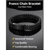 ChainsHouse Bracelet for Men, 316L Stainless Steel Franco Cuban Link Chain Bracelet with Sturdy Clasp, 6/10/12MM Widths, 7.5/8.3/9 Inch Lengths, Gift for Husband or Dad(05-10mm width-Black)