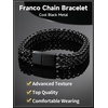 ChainsHouse Bracelet for Men, 316L Stainless Steel Franco Cuban Link Chain Bracelet with Sturdy Clasp, 6/10/12MM Widths, 7.5/8.3/9 Inch Lengths, Gift for Husband or Dad(06-12mm width-Black)