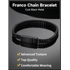 ChainsHouse Bracelet for Men, 316L Stainless Steel Franco Cuban Link Chain Bracelet with Sturdy Clasp, 6/10/12MM Widths, 7.5/8.3/9 Inch Lengths, Gift for Husband or Dad(04-6mm width-Black)