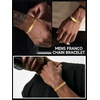 ChainsHouse Bracelet for Men, 316L Stainless Steel Franco Cuban Link Chain Bracelet with Sturdy Clasp, 6/10/12MM Widths, 7.5/8.3/9 Inch Lengths, Gift for Husband or Dad(17: 10mm-Gold Plated-Custom)