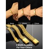 ChainsHouse Bracelet for Men, 316L Stainless Steel Franco Cuban Link Chain Bracelet with Sturdy Clasp, 6/10/12MM Widths, 7.5/8.3/9 Inch Lengths, Gift for Husband or Dad(16: 6mm-Gold Plated-Custom)