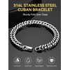 ChainsHouse Cuban Link Chain Bracelet Anniversary Birthday Valentines Father’s Day Stainless Steel/Black Bracelet Men, To My Man Love Husband Dad, Chain Bracelet for Men Him Jewelry Gifts(01-To My Son-Steel)