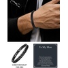 ChainsHouse Cuban Link Chain Bracelet Anniversary Birthday Valentines Father’s Day Stainless Steel/Black Bracelet Men, To My Man Love Husband Dad, Chain Bracelet for Men Him Jewelry Gifts(02-To My Love-Black)