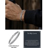 ChainsHouse Cuban Link Chain Bracelet Anniversary Birthday Valentines Father’s Day Stainless Steel/Black Bracelet Men, To My Man Love Husband Dad, Chain Bracelet for Men Him Jewelry Gifts(01-To My Grandson-Steel)