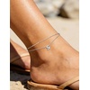 ChainsHouse Initial Ankle Bracelets for Women Waterproof, 14K Gold Plated Layered Initial Anklets Non Tarnish, Adjustable Stainless Steel Women’s Ankle Summer Beach Foot Jewelry(Stainless Steel)