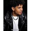 ChainsHouse Mens Cuban Link Chain Necklace 6/9/12mm, 18-30inch, Stainless Steel Gold Black with Iced Out Cross Clasp, Hip Hop Chunky Jewelry for Men(c. 9mm width-black)