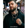 ChainsHouse Mens Cuban Link Chain Necklace 6/9/12mm, 18-30inch, Stainless Steel Gold Black with Iced Out Cross Clasp, Hip Hop Chunky Jewelry for Men(e. 6mm width-gold plated)