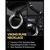 ChainsHouse Viking Rune Necklace for Men, Stainless Steel Norse Mobius Ring & Viking Circle Pendant, Nordic Mythology Protection Amulet with Adjustable Wax Cord with Gift Box(a. Mobius Ring-Steel)